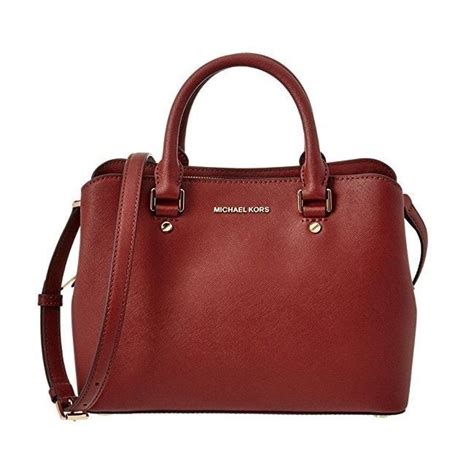 michael kors red savannah|michael kors savannah satchel.